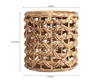 Lavander Woven Pouf – Modern Upholstered Dining Chair for Home & Café Natural Beige