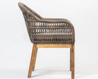 Leafy Outdoor Chair – Modern Upholstered Dining Chair for Home & Café Dark Brown