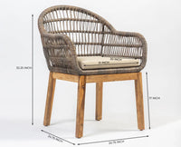 Leafy Outdoor Chair – Modern Upholstered Dining Chair for Home & Café Dark Brown