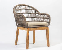 Leafy Outdoor Chair – Modern Upholstered Dining Chair for Home & Café Dark Brown