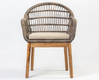 Leafy Outdoor Chair – Modern Upholstered Dining Chair for Home & Café Dark Brown