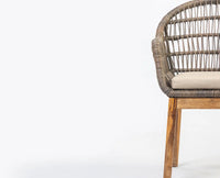 Leafy Outdoor Chair – Modern Upholstered Dining Chair for Home & Café Dark Brown