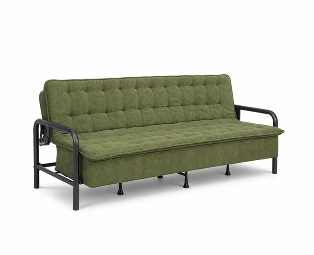 Lennox Tufted Convertible Sofa Bed -  Olive Green