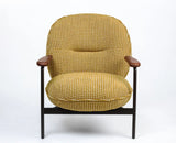 Lincoln Cotton Wooden Arm Chair Furniselan Mustard Yellow