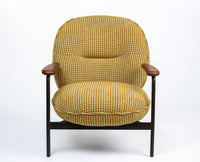 Lincoln Cotton Wooden Arm Chair Furniselan Mustard Yellow