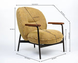 Lincoln Cotton Wooden Arm Chair Furniselan Mustard Yellow