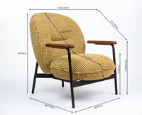 Lincoln Cotton Wooden Arm Chair Furniselan Mustard Yellow