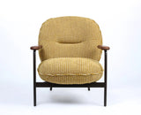 Lincoln Cotton Wooden Arm Chair Furniselan Mustard Yellow