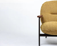 Lincoln Cotton Wooden Arm Chair Furniselan Mustard Yellow