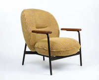 Lincoln Cotton Wooden Arm Chair Furniselan Mustard Yellow
