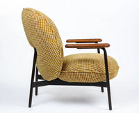 Lincoln Cotton Wooden Arm Chair Furniselan Mustard Yellow