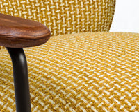 Lincoln Cotton Wooden Arm Chair Furniselan Mustard Yellow
