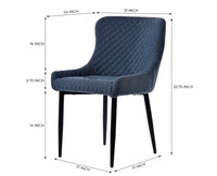 Loberona Dining Chair – Modern Upholstered Dining Chair for Home & Café Blue