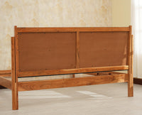 London Classic Wooden King Upholstered Bed Natural Finish