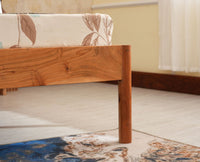 London Classic Wooden King Upholstered Bed Natural Finish