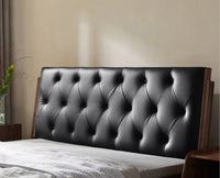 London Classic Wooden King Upholstered Bed Furniselan Teak Finish