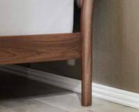 London Classic Wooden King Upholstered Bed Furniselan Teak Finish