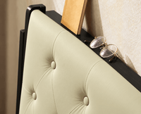 London Classic Wooden Queen Upholstered Bed Black Finish