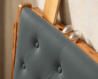 London Classic Wooden Queen Upholstered Bed natural Finish