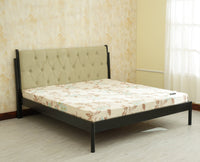 London Classic Wooden Queen Upholstered Bed Black Finish