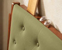 London Classic Wooden Queen Upholstered Bed Teak Finish