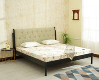 London Classic Wooden Queen Upholstered Bed Black Finish