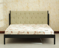 London Classic Wooden Queen Upholstered Bed Black Finish