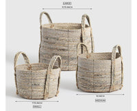 Lubrint Basket set of 3 Seagrass