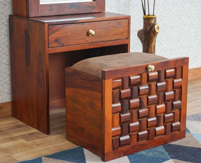 Lucknow Solid Wood Dressing Table Furniselan-Maple-Finish