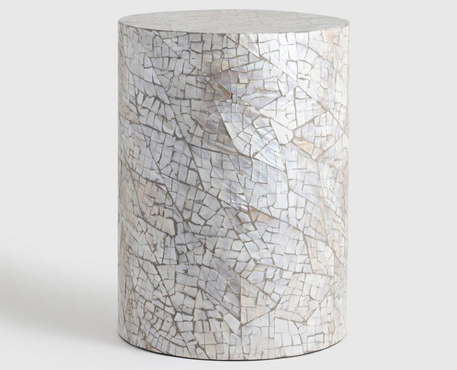 Luisa Table Round Accent Table Mother of Pearl