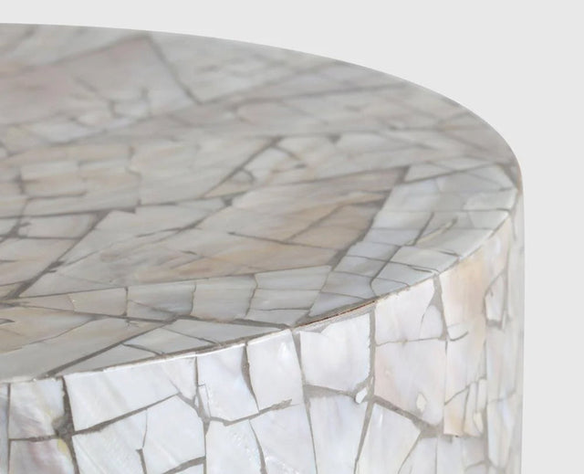Luisa Table Round Accent Table Mother of Pearl