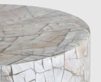 Luisa Table Round Accent Table Mother of Pearl
