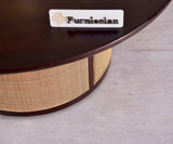 Luton Rattan Cane Wooden Round Coffee Table - Coffee Table - Furniselan - Grey-Finish