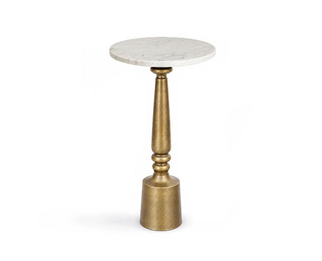 Lyra Aluminum Side Table - Antique Brass