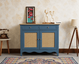 Maison Wooden Cane Premium Sideboard –  2 Drawer Storage Cabinet with Doors