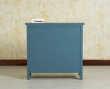 Maison Wooden Cane Premium Sideboard –  2 Drawer Storage Cabinet with Doors China Blue