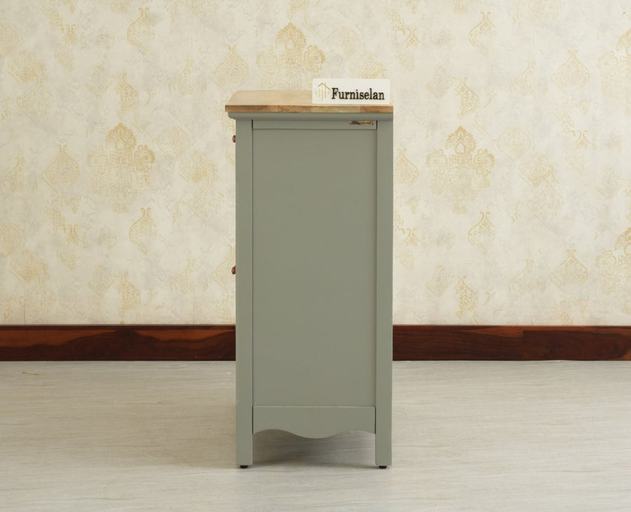 Maison Wooden Cane Premium Sideboard –  2 Drawer Storage Cabinet with Doors Cool Grey