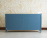 Maison Wooden Cane Premium Sideboard – Large 4 Drawer Storage Cabinet with Doors Furniselan China Blue