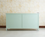 Maison Wooden Cane Premium Sideboard – Large 4 Drawer Storage Cabinet with Doors Furniselan Silt Green