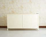 Maison Wooden Cane Premium Sideboard – Large 4 Drawer Storage Cabinet with Doors Furniselan Frosty White