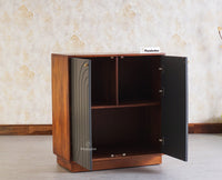 Malabar Two Door Multipurpose Wooden Sideboard Cabinet Furniselan - Slate-Grey