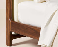 Maldives Wooden upholstered headboard Queen Size Bed Furniselan Rustic Teak Finish