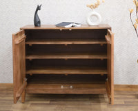 Manhattan Solid Wood Shoe Rack Two Door Furniselan - Natural-Oak