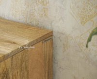 Manhattan Solid Wood Shoe Rack Two Door Furniselan Natural Finish