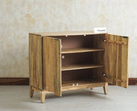 Manhattan Solid Wood Shoe Rack Two Door Furniselan Natural Finish