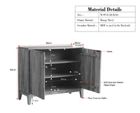 Manhattan Solid Wood Shoe Rack Two Door Furniselan Brown Finish