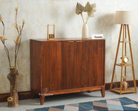 Manhattan Solid Wood Shoe Rack Two Door Furniselan Brown Finish