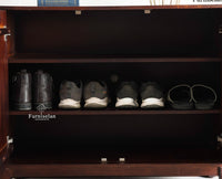 Manhattan Solid Wood Shoe Rack Two Door Furniselan Grey Finish