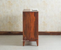 Manhattan Solid Wood Shoe Rack Two Door Furniselan Brown Finish