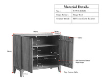 Manhattan Solid Wood Shoe Rack Two Door Furniselan Grey Finish